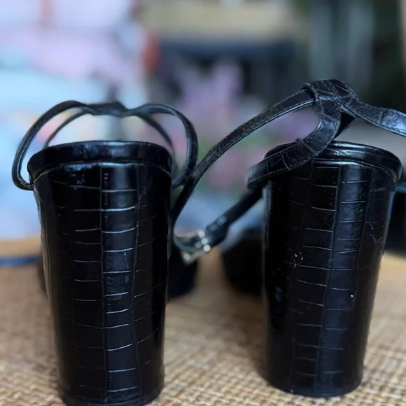 Black Wedge Sandals - Picture 3 of 11